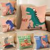 Cartoon Dinosaur Cute Cushion Cover Soft Plush DoubleSided Printed Sofa Pillow Cushion Cover  Cozy AllSeason Decor Gift