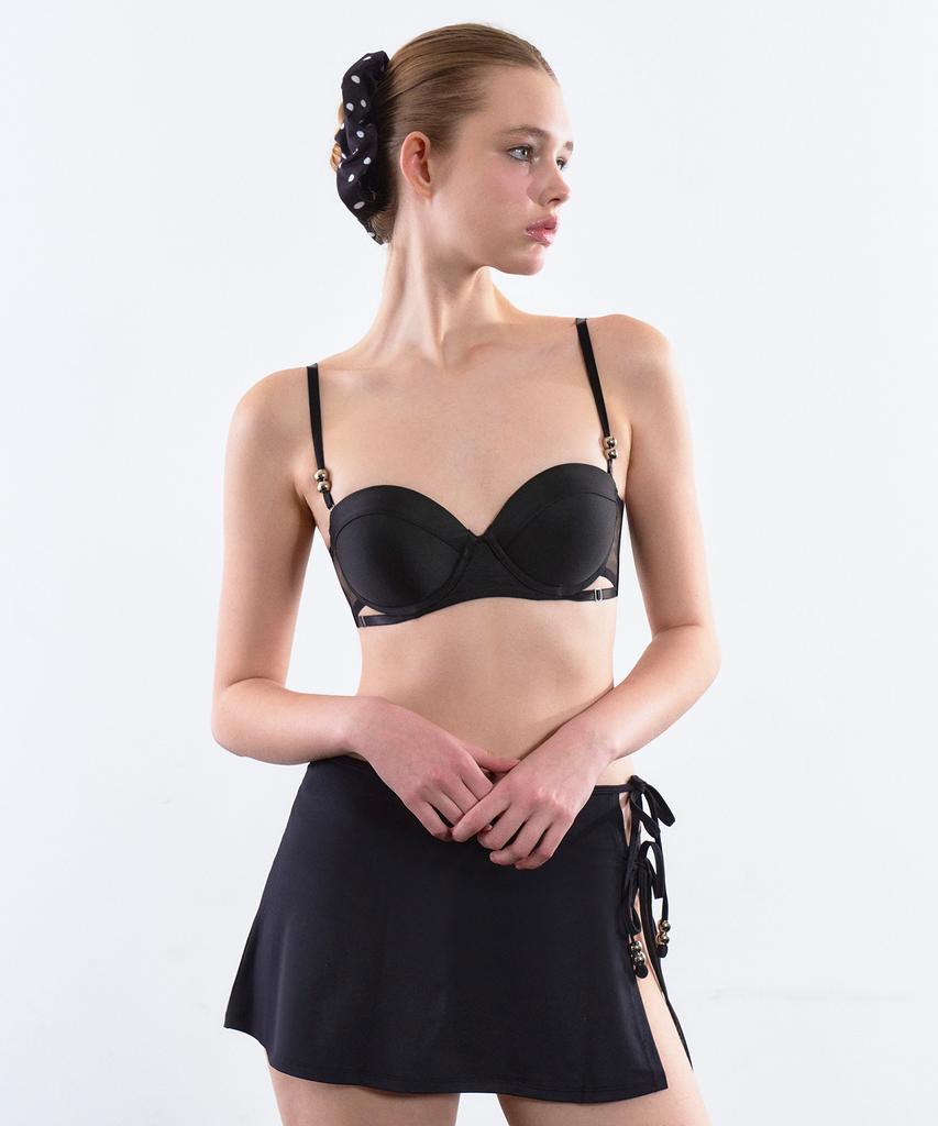 VINAJ Double Big Ball Half Cup Bikini Bra (Black)