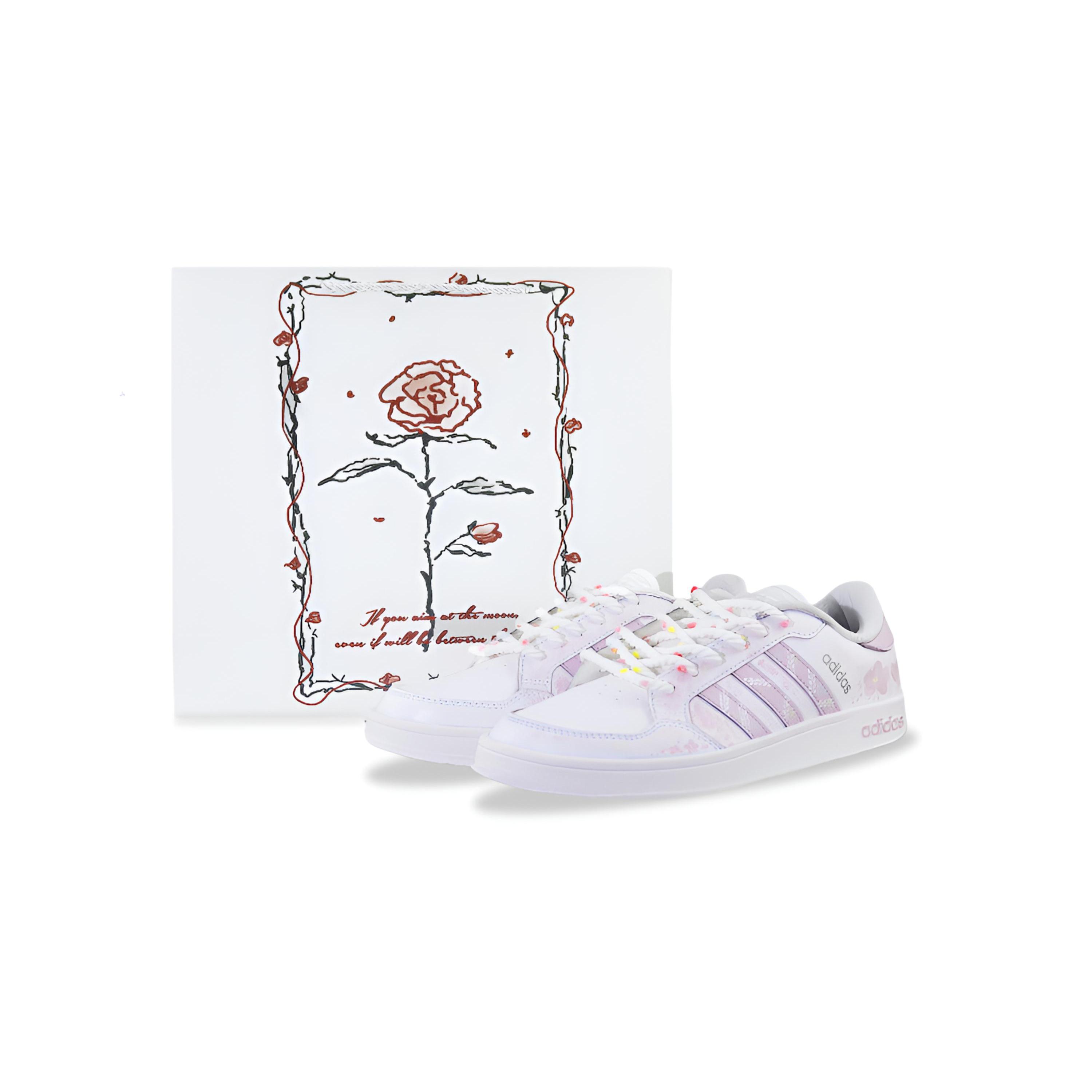 

Adidas Neo Breaknet Wear resistant And Lightweight Low top Skateboard Shoes Unisex Pink White FX8724(Team129--) 38