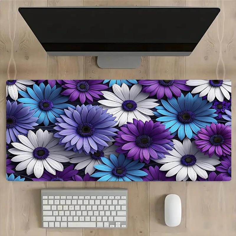 Large purple Daisy flower rubber mouse pad non-slip game table mat Office home computer keyboard pad gaming accessories gift