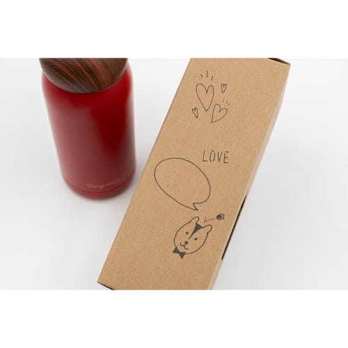 Orgo Acorn Mug, 400ml, SMBD-40, Vacuum Insulated Stainless Steel Bottle with Acorn Shape, Stylish and Cute, Red