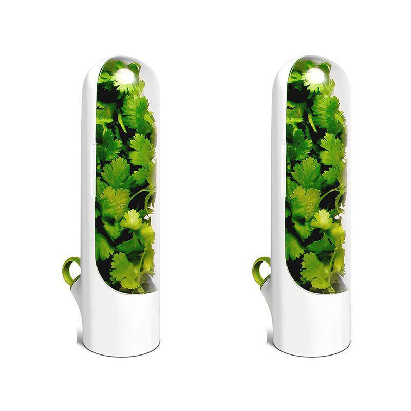 Herb Storage Box With Moisturizing Base And Ventilation Function Bpa-Free Plastic Suitable For Refrigerator Kitchen Gadgets