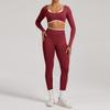 Seamless Yoga Set Long Sleeve Fitness Wear With Moisture Wicking For Women Outdoor Running