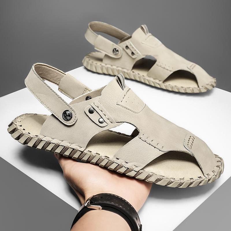 

Withdraw from the cabinet and pick up leaks, leather sandals, men s outdoor sports sandals, and slippers 38 песочный