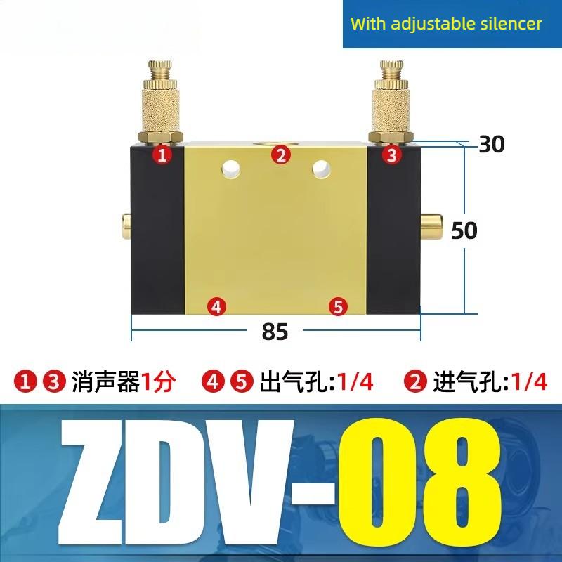 ZDV-08 Two-position five-way directional valve Automatic Speed Regulating Valve for Pneumatic Cylinder CNC Machine