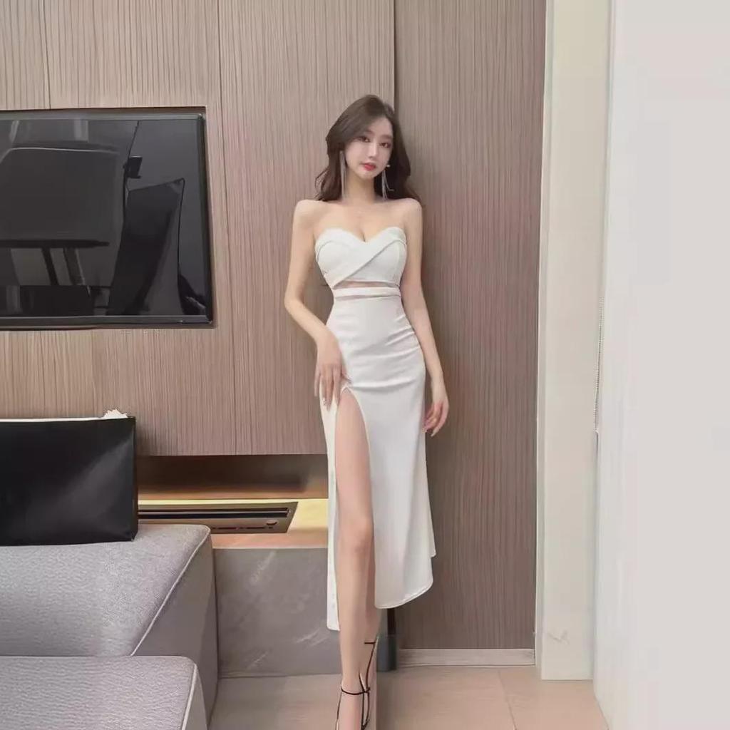 Sexy V-Neck Slim Slit Evening Dress for Women