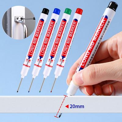 Rot/Schwarz/Blau/Weiß Tinte Lange Kopf Marker Badezimmer Holzbearbeitung Dekoration Mehrzweck Tief Loch Marker Stifte