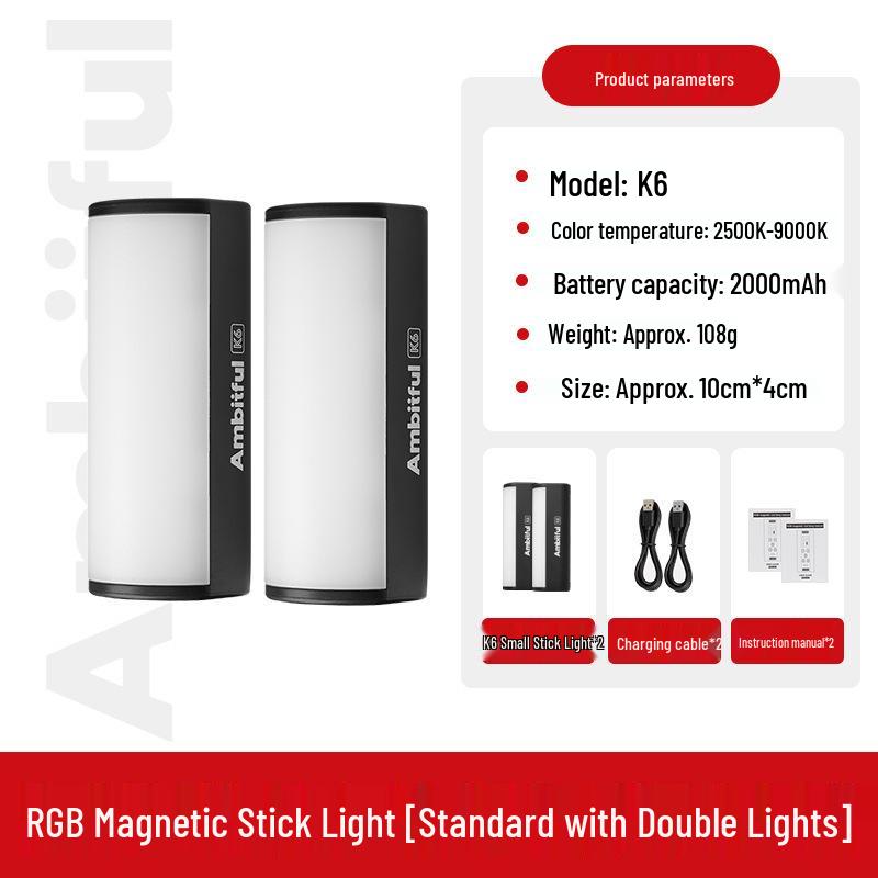 Ambitful K6 Magnetisches Mini-RGB-Softlicht für Videoaufnahmen