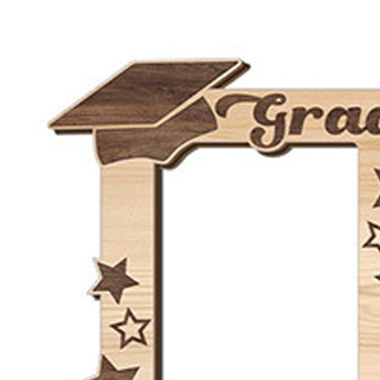 Graduation Photo Frame Class Picture Frame Tabletop of 2026 Wooden Standing Photo Display
