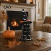 Resin Ghost Figurines Light Up Halloween Decoration, Cute Spooky Witch Hat Figurine, Festive Holiday Party Decor LED Lighted Statue for Mantel, Shelf,