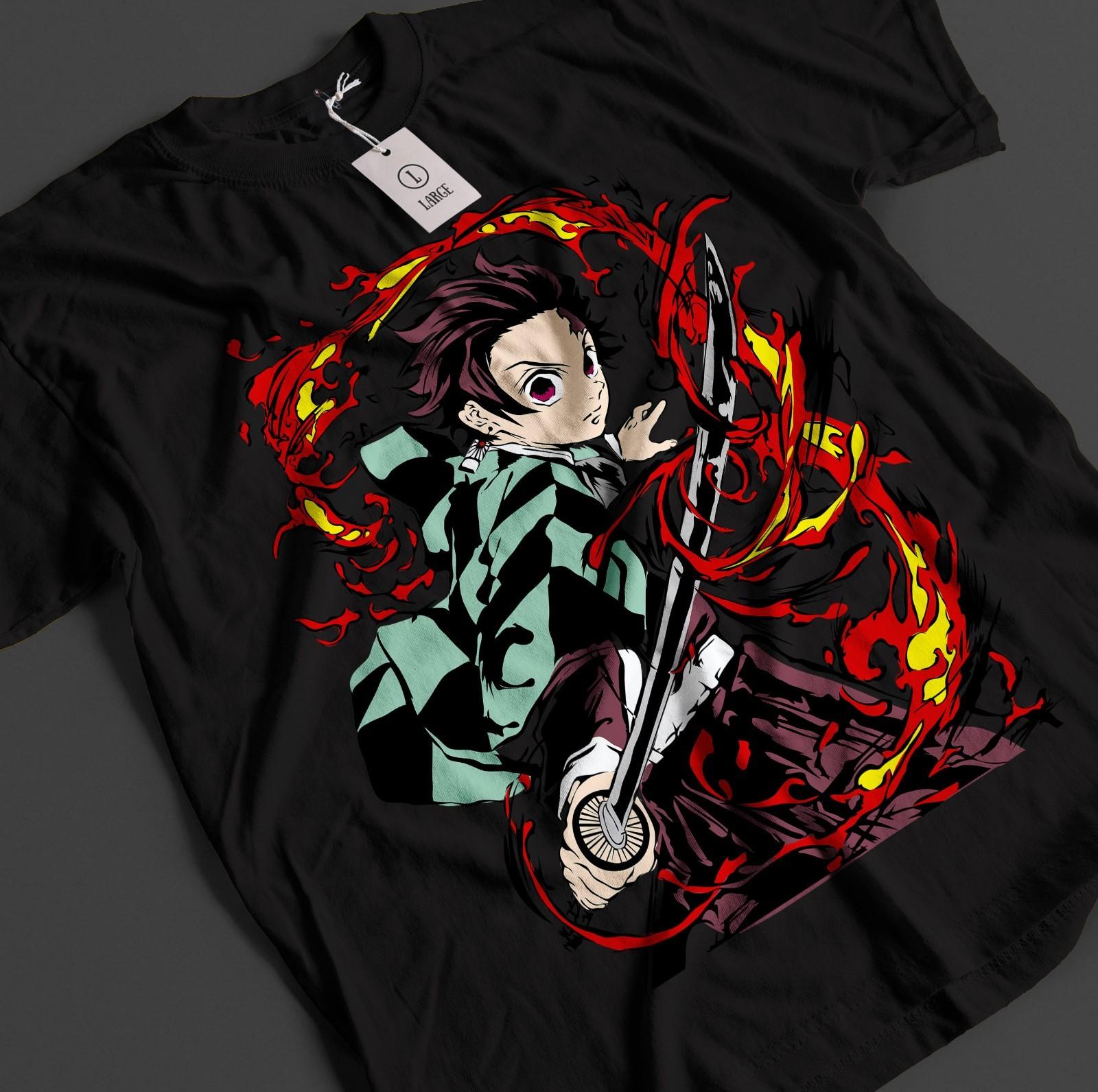 

Demon Slayer Shirt Tanjiro T-Shirt Mens Womens Tees Top Zenitsu KNY Nezuko Inosuke Akaza Muzan Tee 3XL