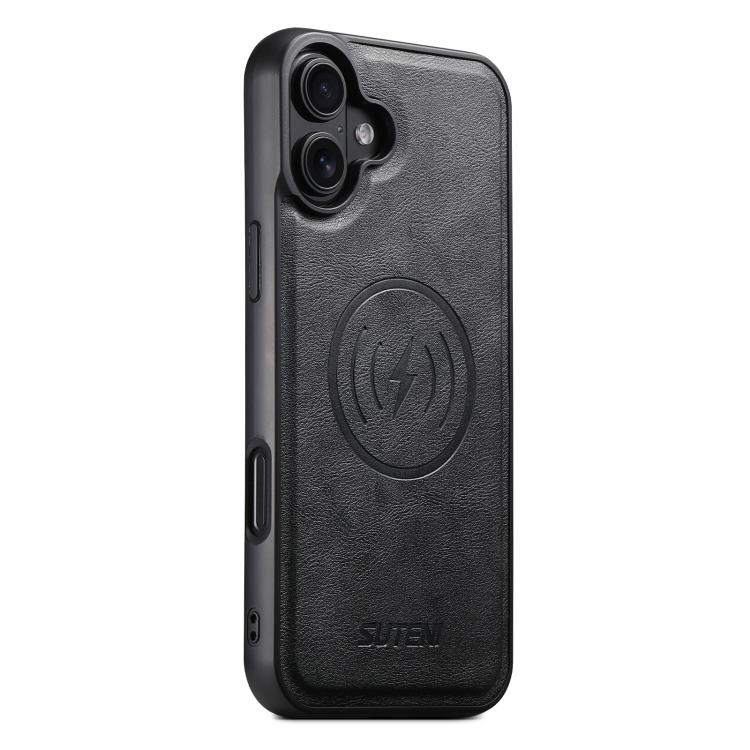 Suteni G5 Cowhide Leather MagSafe Magnetic Phone Case