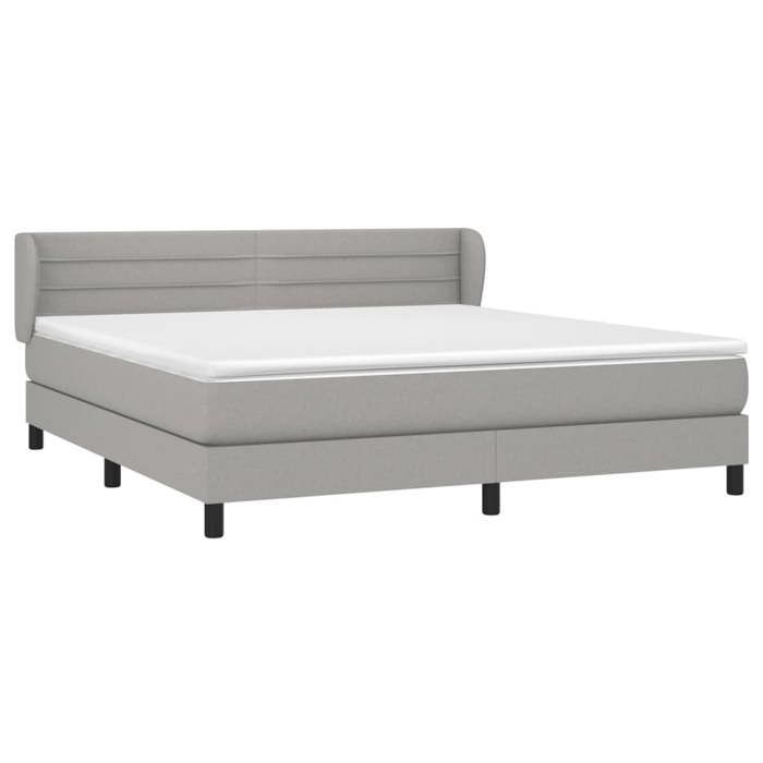 Maison Exclusive - Sommier à lattes de lit avec matelas Gris clair 160x200cm Tissu