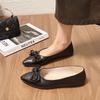 Shoes Female 2024 High Quality Slip on Women's Flats Autumn Pointed Toe Solid Butterfly-knot Shallow Mouth Casual Shoes Ladies