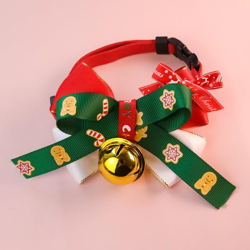 Christmas Pet Bow Tie Collar With Bell Cats Dogs Xmas Party Decoration