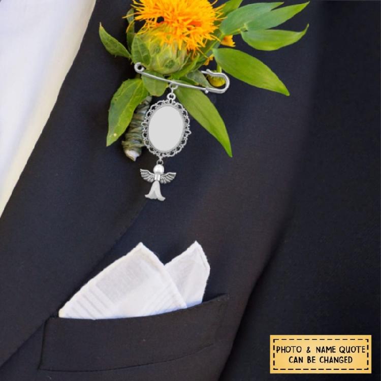Charme-Broche Aile d'Ange Bleu Quelque Chose de Bleu pour Bouquet de Mariage Boutonnière Charme Photo Broche Cadeaux Souvenir de Mariage