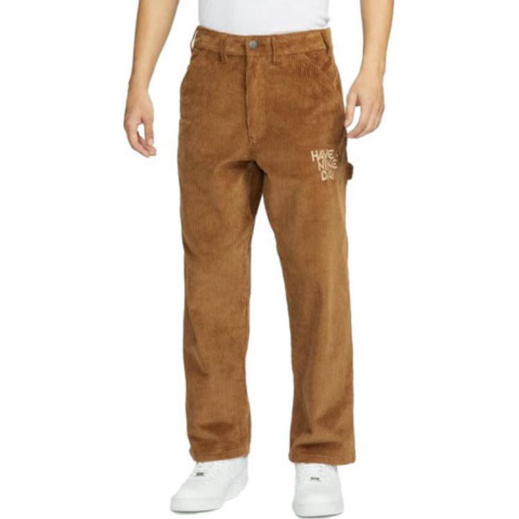 Nike Casual Pants Men's Brown Thickened Straight Fit Pants HF0354-281