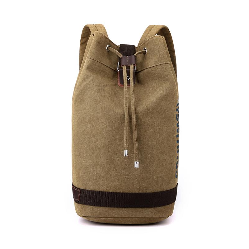 

Fashion Canvas Sports Backpack Barrel Bag Travel Computer Backpack Men S Bag Leisure Travel School Bag Unisex коричневый