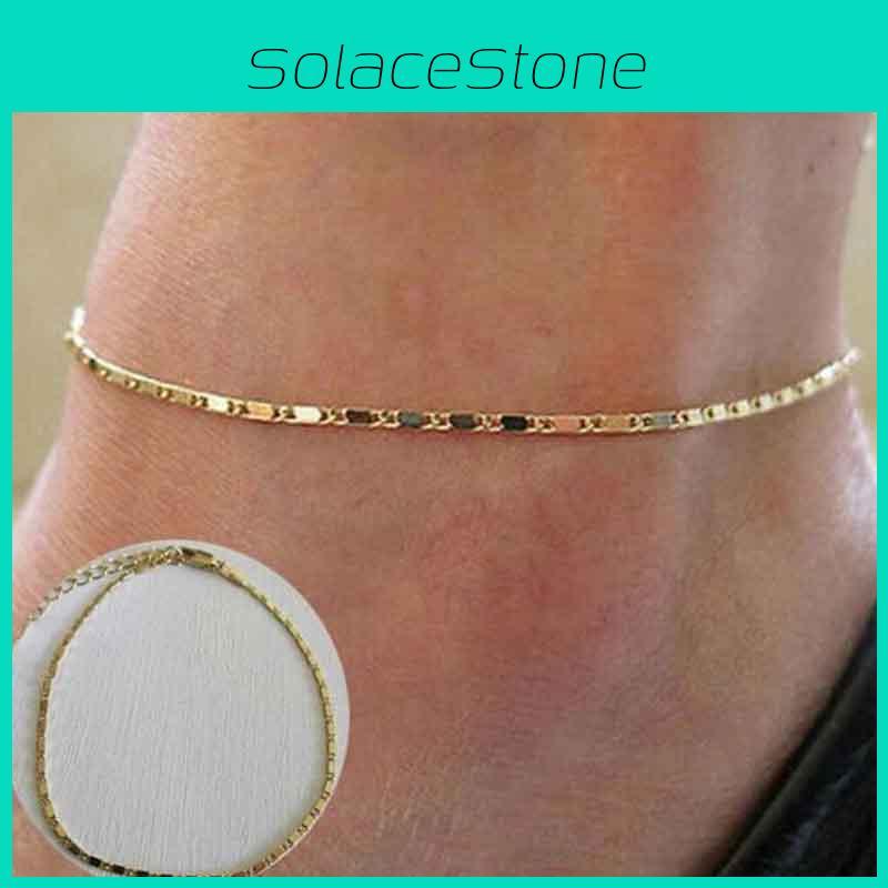 Gold Simple Women Plated Chain Anklet Ankle Bracelet Barefoot Beach Sandal