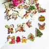 50Pcs/Bag 2-Holes Mix Christmas Star Candles Santa Sock Wood Christmas Decorative Buttons Scrapbooking Craft Sewing Materials