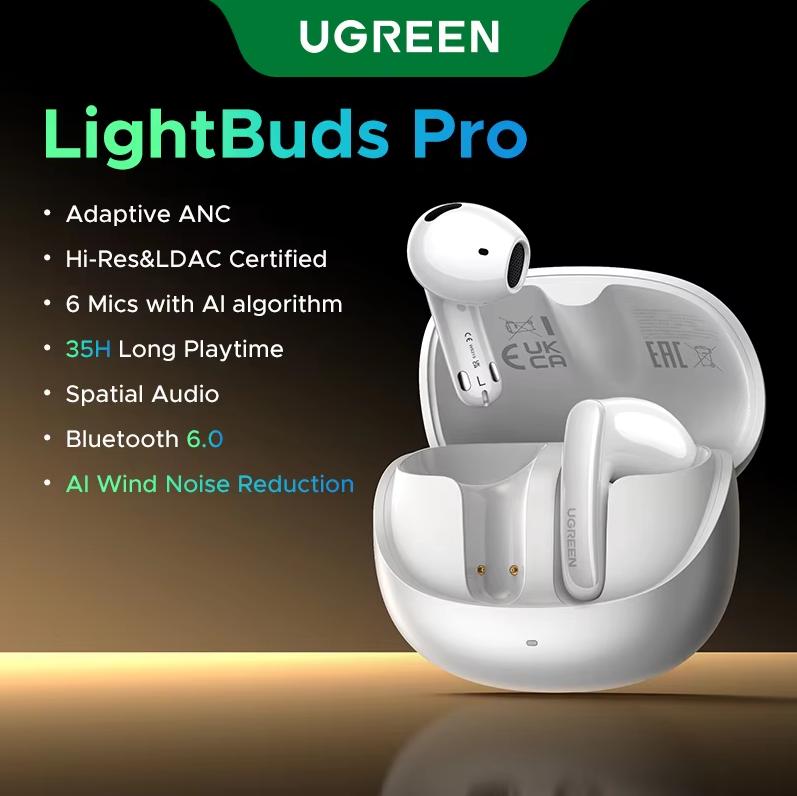 UGREEN Hitune H6 Pro+Bluetooth earphones with semi in ear adaptive noise reduction for long battery life, suitable for Apple, Huawei