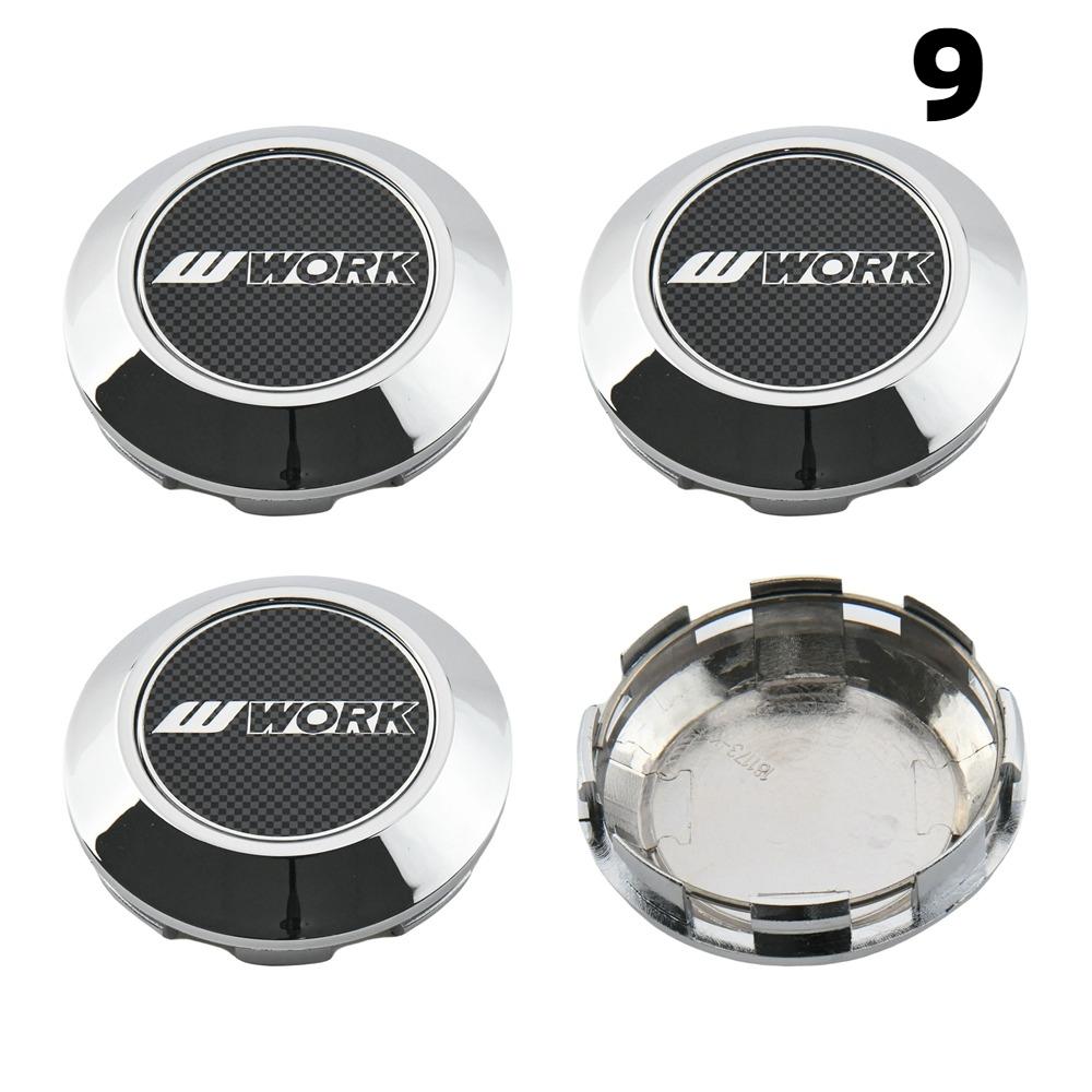 4PCS OD 76MM / ID 72MM Cap For Rims WORK EMOTION EQUIP MEISTER VS Emblem Wheel Center Cap Sport Car Logo Wheel Cover Hub Caps