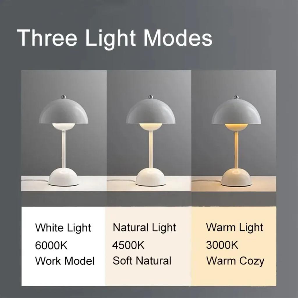 Neue wiederaufladbare LED-Pilz-Blütenknospen-Tischlampe Touch-Nachtlicht Dimmbar für Schlafzimmer Nachttisch Restaurant Cafe Decor Lightin