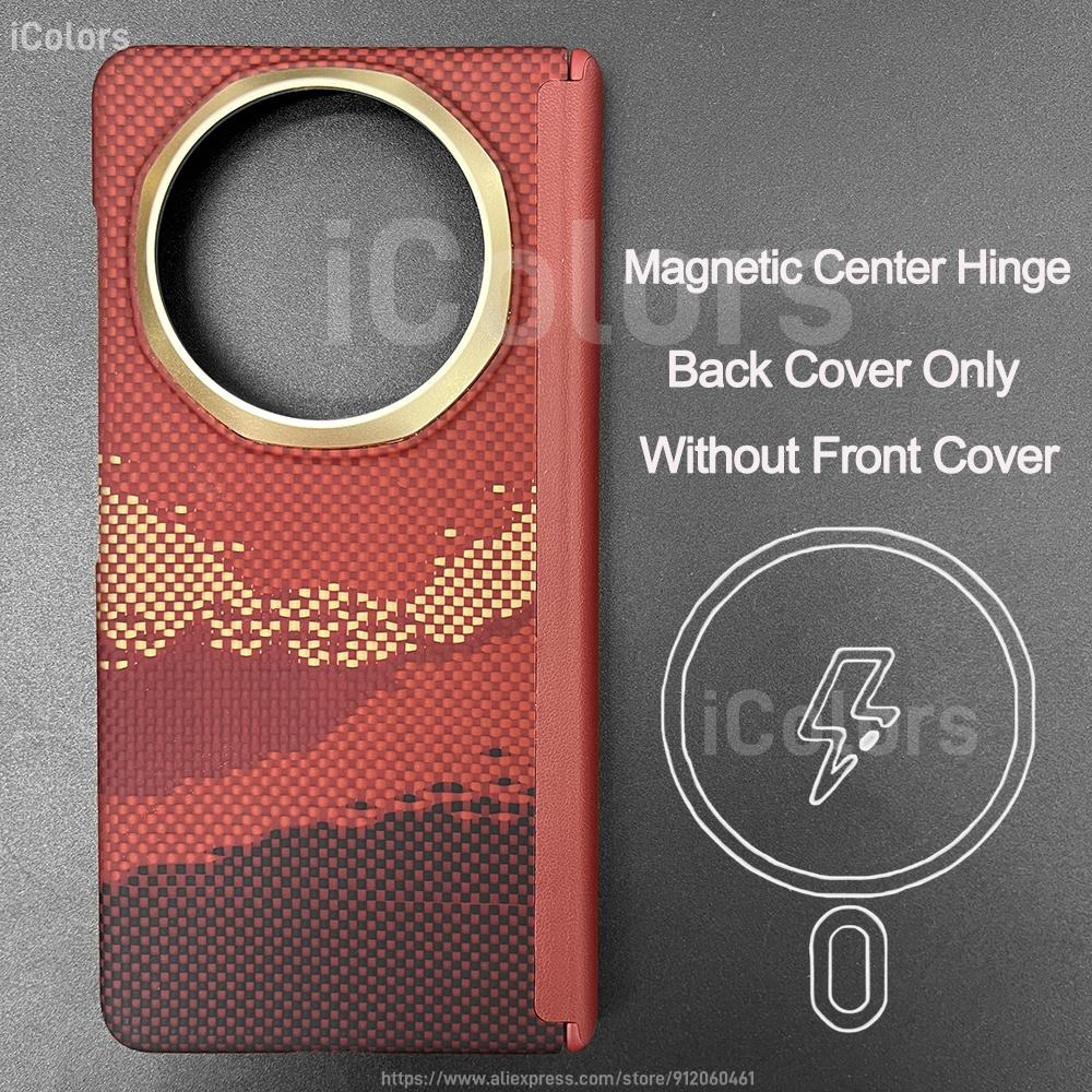 Magnetiskt MagSafe-fodral för Honor Magic V5 Kevlar Aramid Kolfiberöverdrag Ultratunt Lättviktigt Smalt Pansar Skyddande Fodral