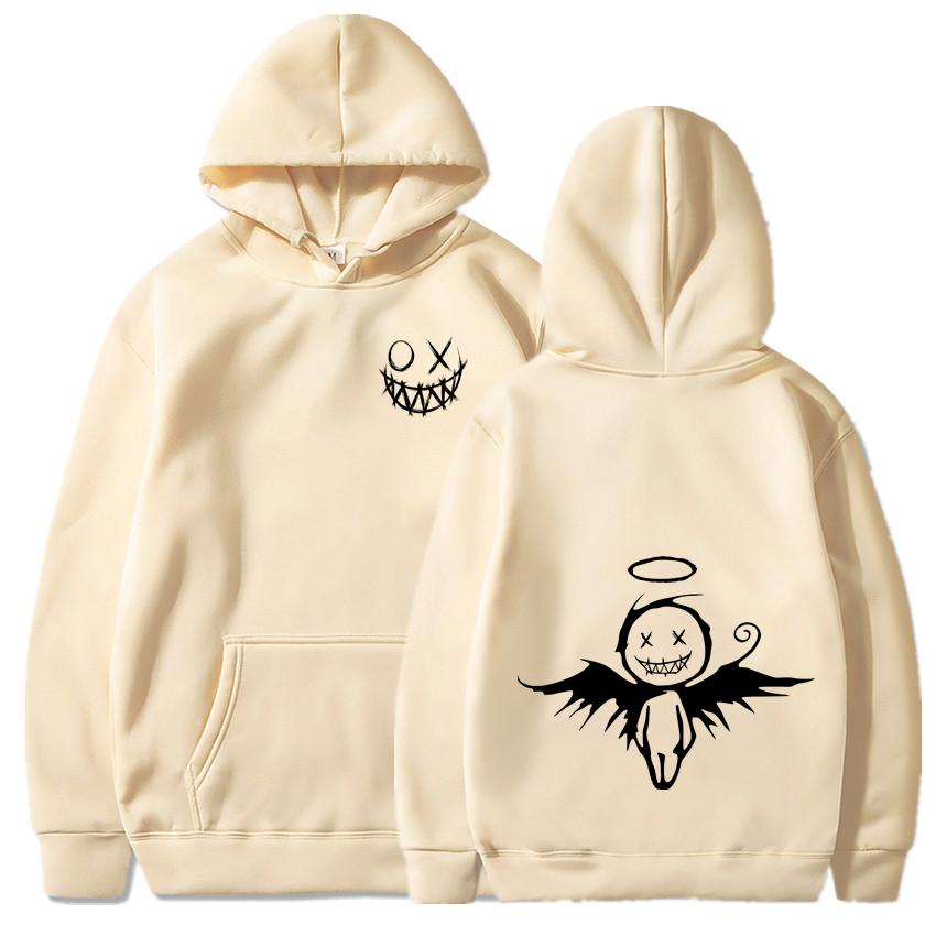 Autumn and Winter New Smiling Angel Hoodie, Hip-hop Street Classic Hoodie, Outdoor Fashionable Casual Long Sleeved Warm Hoodie