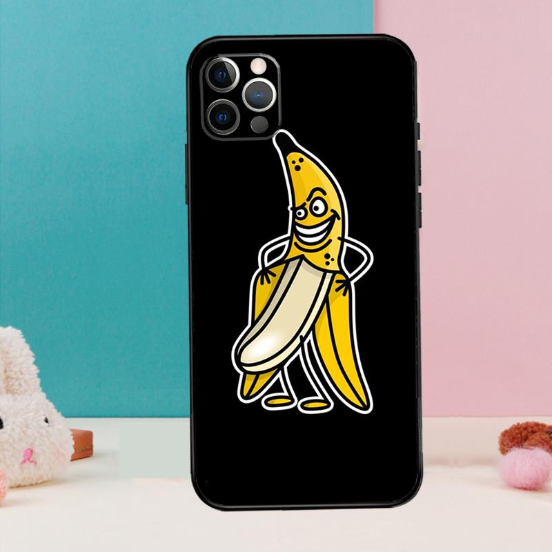 Vtipná banánová kryt na telefon s kreslenými memy pro iPhone 17 Air 16 15 14 13 12 11 Pro Max 12 13 mini 15 16 Plus 16e Kryt Coque