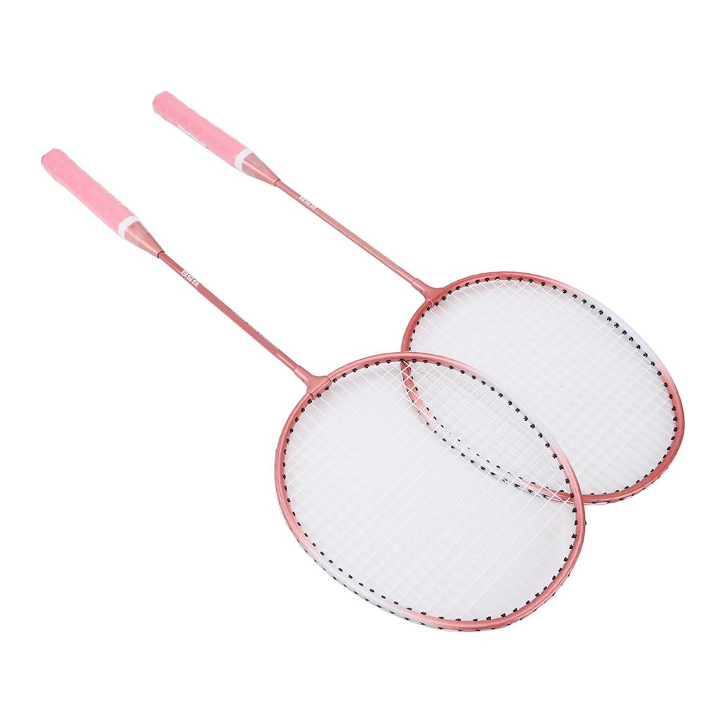 Badmintonová sada Profesionální badmintonová raketa ze slitiny železa se 3 míčky Přenosná taška pro začátečníky Děti Dospělé Růžová
