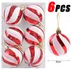 6Pcs Christmas Ball Ornaments With Painted Xmas Tree Hanging Pendant New Year Gifts For 2025 Christmas Navidad Party Decoration