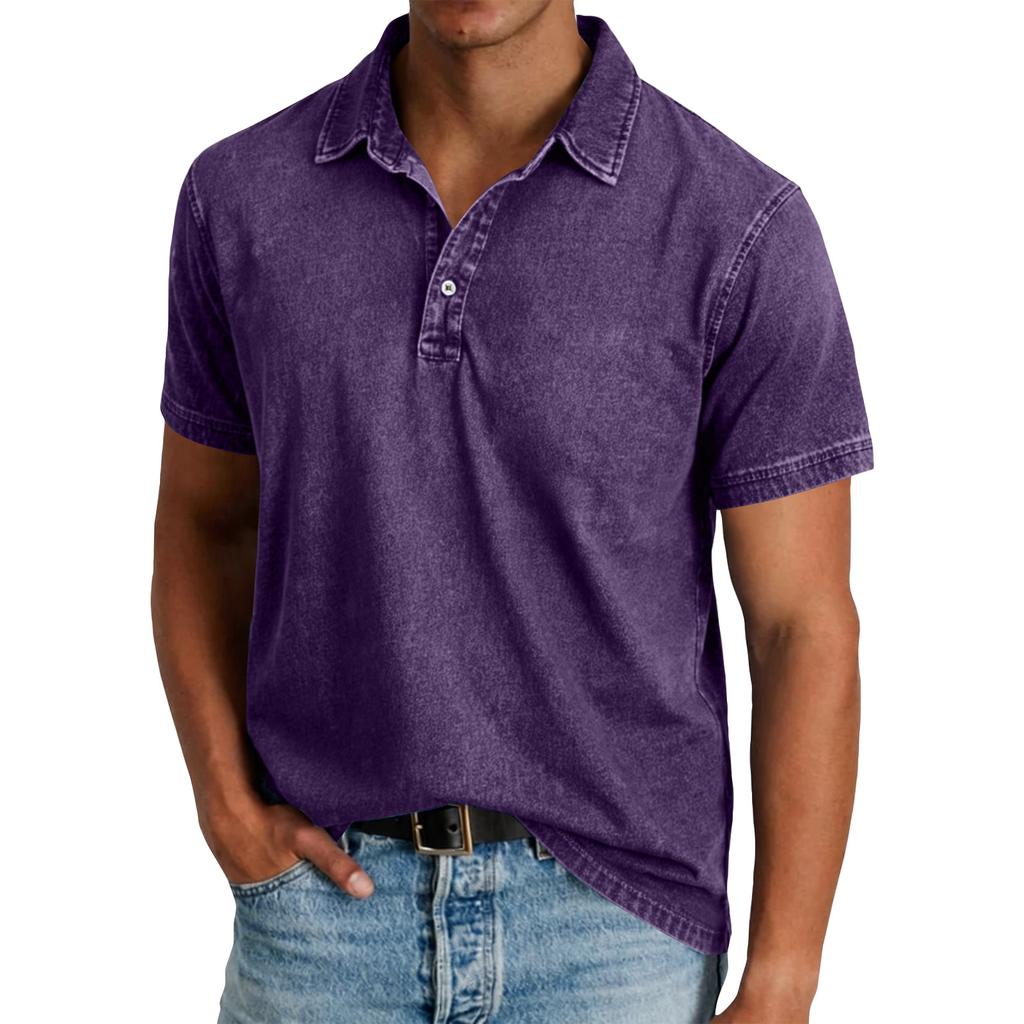 Men's Summer Color Pocket Sports Buttons Short Sleeve Shirt Men's Sports Casual Short Sleeve Shirt