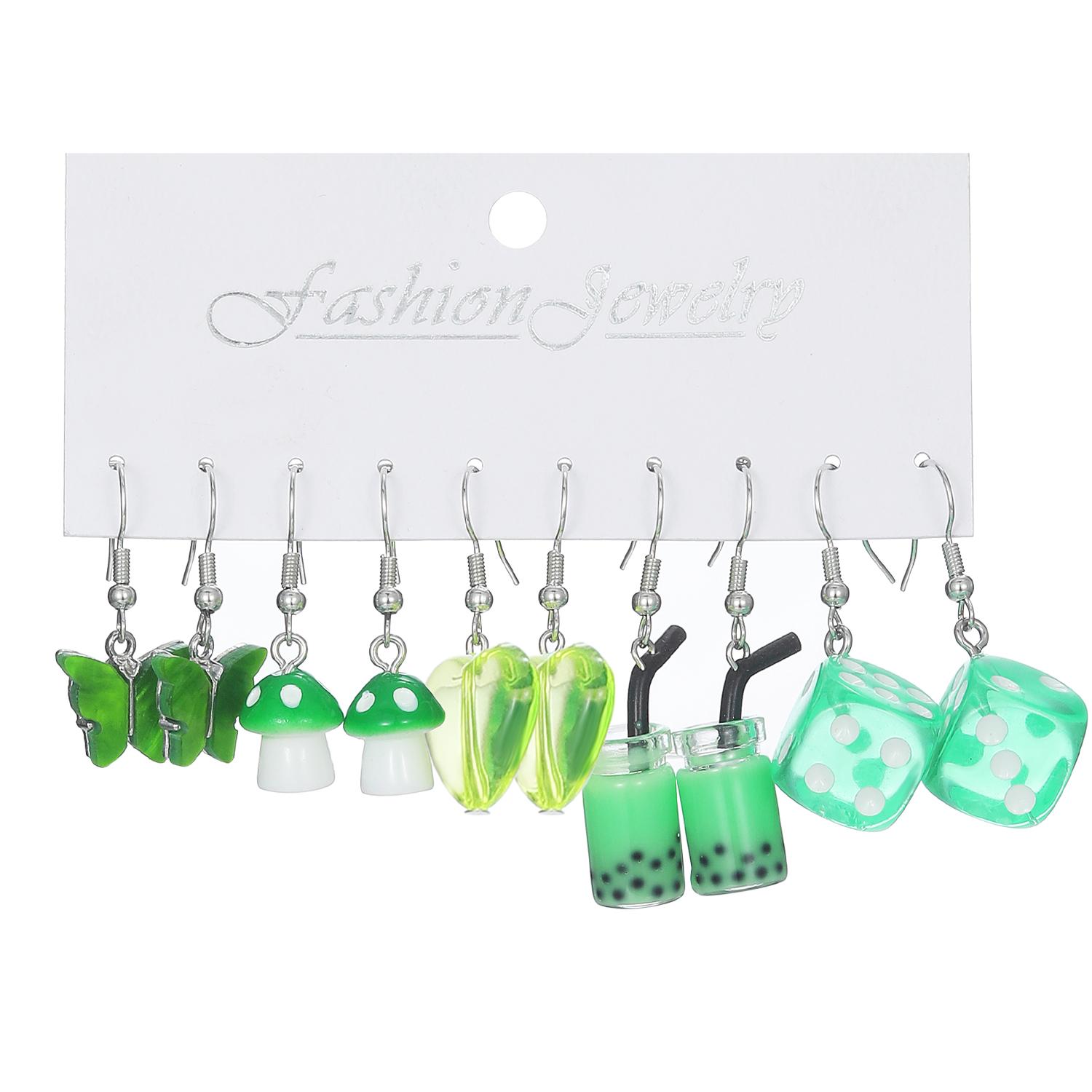 

Милый медведь, комплект розовых серег для девочек, студентов, кулон в виде бабочки и кролика, чай с молоком, серьги-русалочки, кулон, серьги с грибами, пандой, комплект аксессуаров E