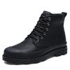 Men Boots High Quality Handmade Genuine Leather Waterproof AnkleBoots Black Platform Non-slip Motorcycle Boots Botas Para Hombre
