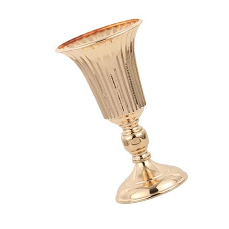 Desktop Metal Trumpets Centerpieces Vase Gold Flowers Vase Welcome Area Road Guide