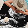 Japan Scenery Waves Beach Towel Cartoon Cute Summer Kids Large Bath Pool Beach Towel Microfiber Absorbent For Swimming Travel