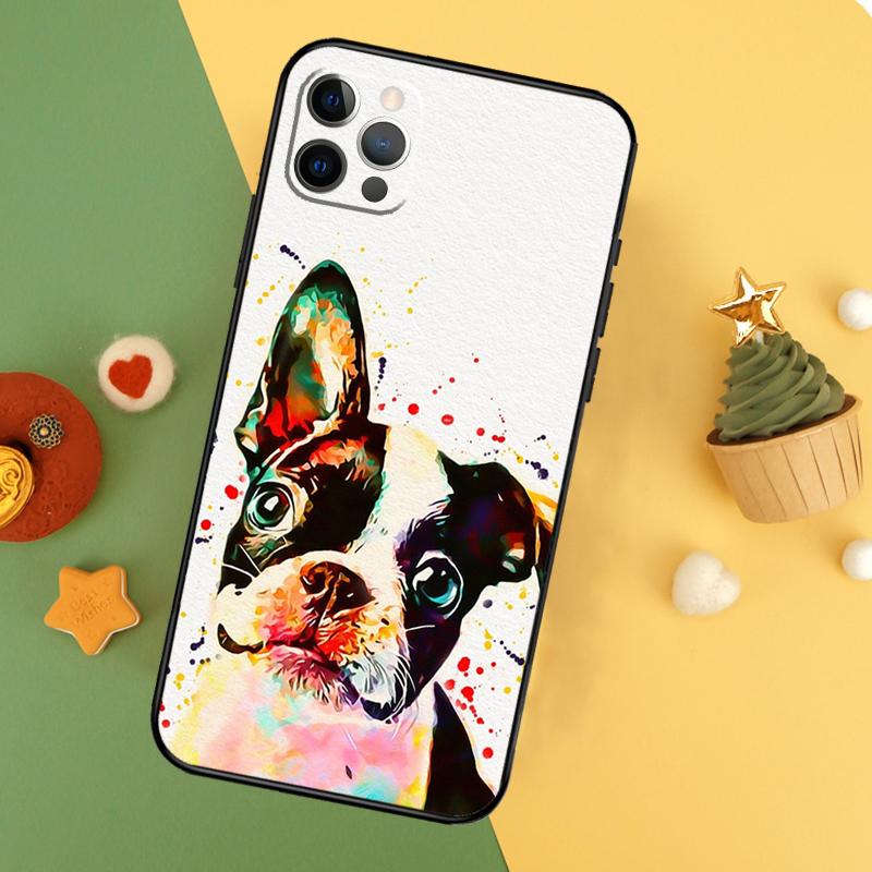 Boston Terrier Dog Phone Case For iPhone 17 17Air 16 15 14 13 11 12 Pro Max 12 13 Mini 16E Shockproof Cover