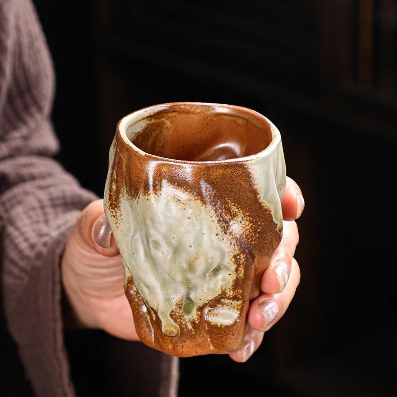 Coarse Pottery Teacups Stone Coffee Mugs Japanese Retro Tea Sets Kitchen Bar Decoration Cups Living Room Desktop Decoration Mugs