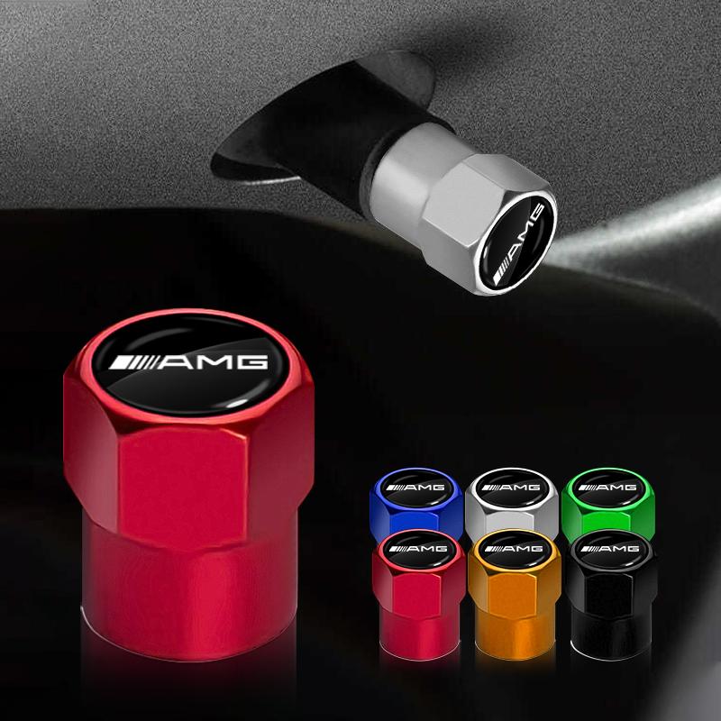 4 Stück Auto Ventilkappenkappen Abdeckung Wasserdicht Autozubehör Für Mercedes-Benz AMG C500 C200 C300 A B C E GLA CLA GLK GL ML GLE W204 W205 W203 W211 W212