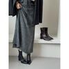 Pointed high-heeled Martin boots New simple brown thin short tube thick heel thin bare boots