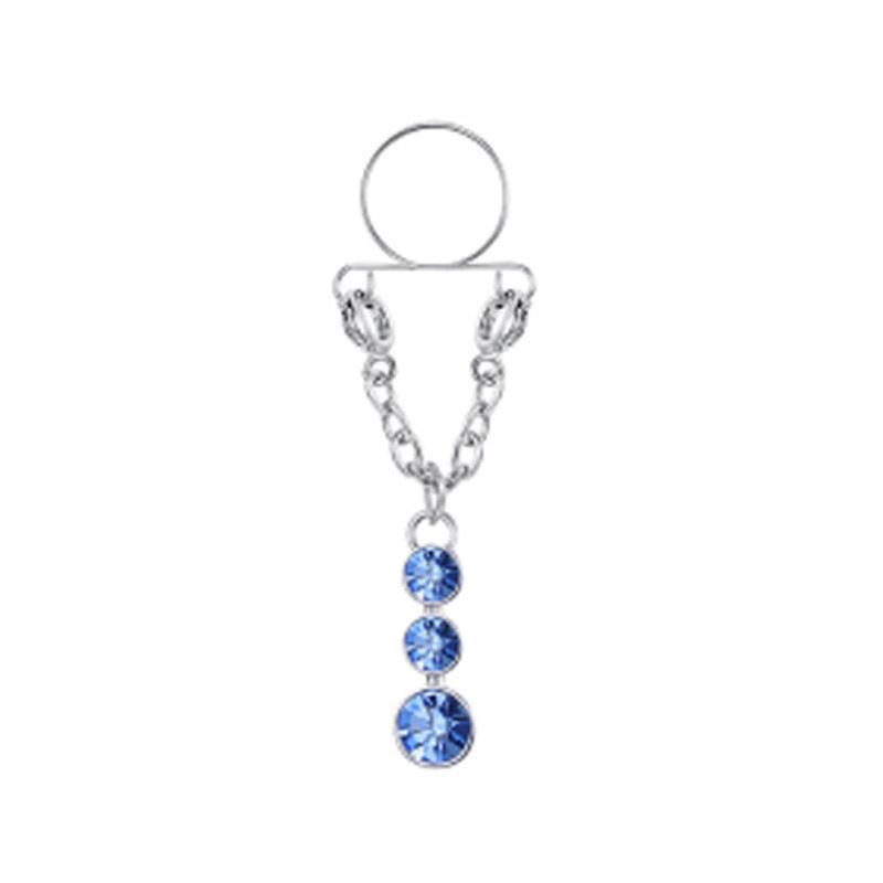Adjustable Stainless Steel Flower Nipple Rings with Zircon Chain - Provocative Body Piercing Jewelry