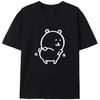 2026 Autumn Short Sleeve Tshirts Fashion Cute Cartoon Print Round Neck Breathable For Oversized Casual Loose Unisex Top