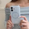 Blue Flower Magnetic Stand for iPhone 17/16 Pro Max/15 Pro Case