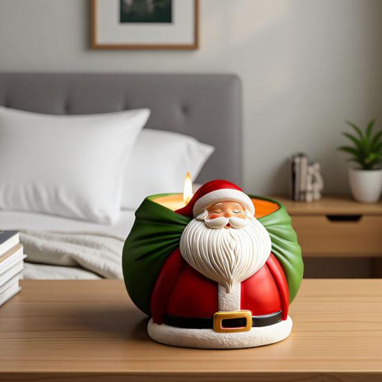 Christmas Santa Claus Epoxy Mold Small Item Storage Candle Container DIY Casting Mold Reusable Holiday Decor