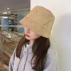 Fashion Suede Bucket Hats For Women Irregular Flat Top Panama Hat Solid Color Female Outdoor Travel Sun Cap