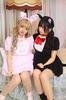 Clearstone Fluffy Animal Cosplay Halloween Strawberry Rabbit Costume for Women, Pink