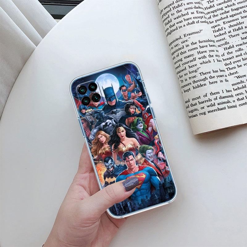 Transparente Handyhülle im Justice League-Design für Motorola Moto Edge 20, 30, 40, 50, S30, Fusion, Ultra Pro, Neo Lite