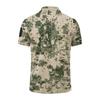 Men Tactical Polo Shirt Loose Fit Short Sleeve Breathable Outdoor Quick Dry Camouflage Print Velcro Patch Design Lapel Collar Top