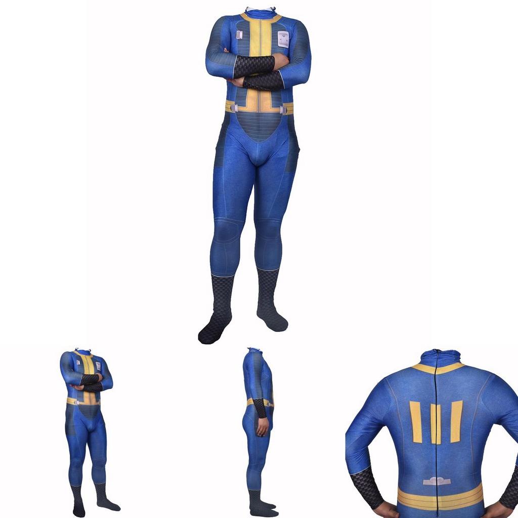Authentisches Fallout 4 Überlebender Cosplay für Nate Vault 111 Jumpsuit Bodysuit für Halloween